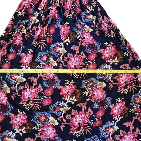 Floral Print Sundress Knee Length Stretchy Waist Size M - Picture 5 of 10